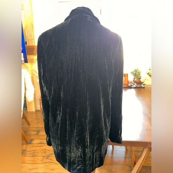 ZARA Velvet Blazer in Black. preppy Old Money Office Siren Academia Sz S NWT - Picture 3 of 6